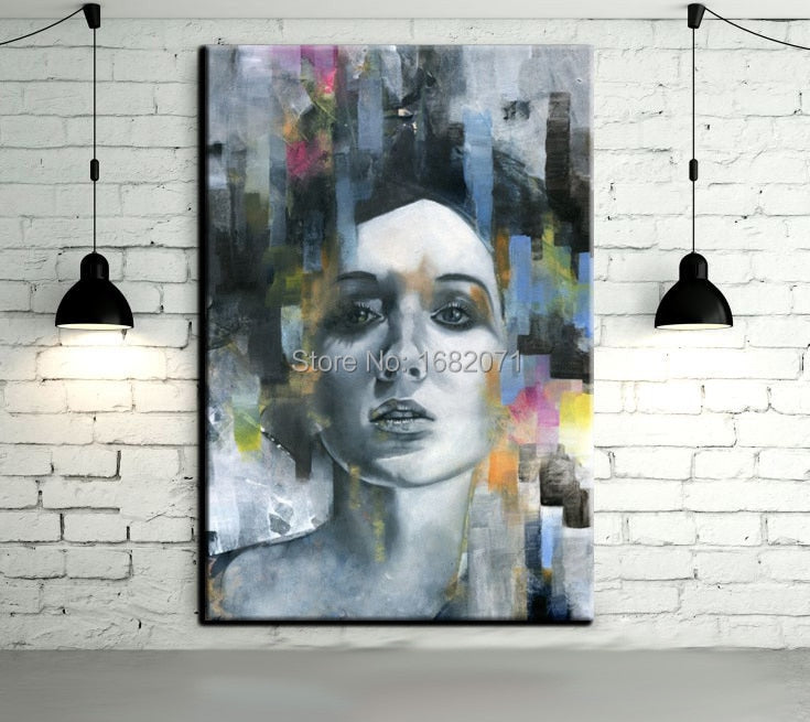 NEW Product Fast Shipping High Quality Handmade Abstract Portrait Pretty Lady Girl Pandora Oil Painting For Wall Decoration