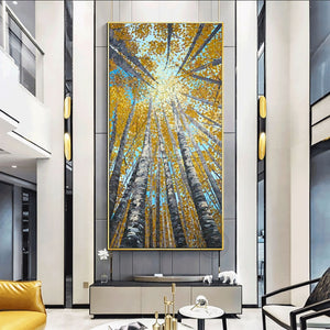 Large Vertical modern painting decorative pictures abstract art acrylic landscape painting canvas pictures for living room wall