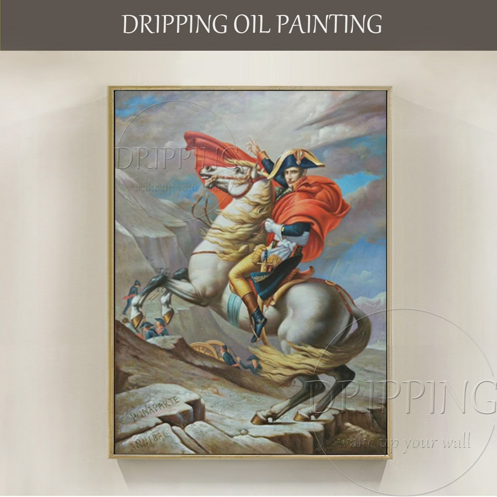 Hand-painted Famous France Hero Napoleon Oil Painting on Canvas Reproduction Napoleon Portrait Oil Painting for Office Decor