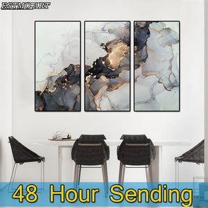 Canvas Painting Abstract Art Nordic HD Modular 3 Pcs Poster and Prints Black Gold Gray Graffiti Picture Decorative Paintings