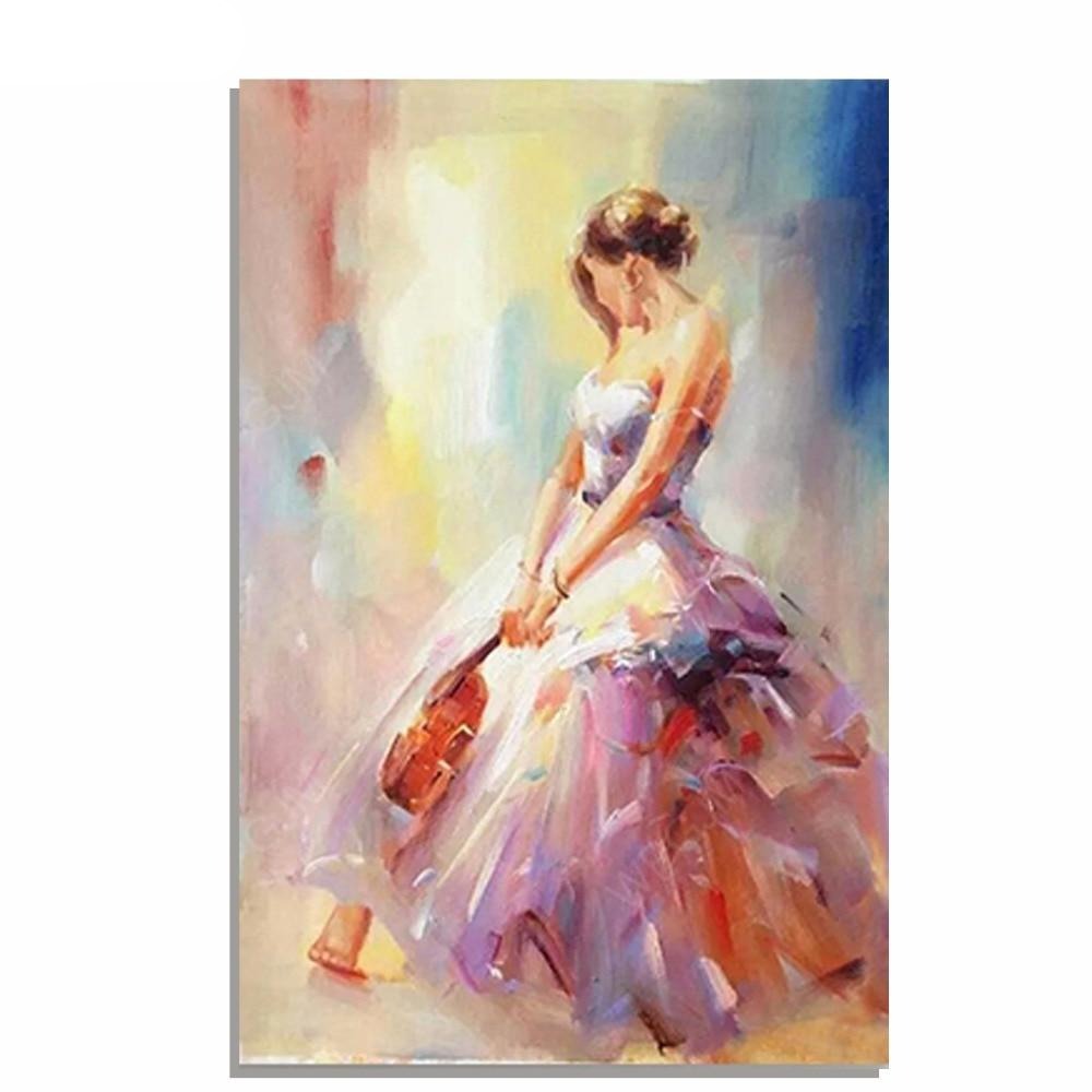 Figure Paintings For Living Room Wall Hand Painted Canvas Art Poster Leisure fashion