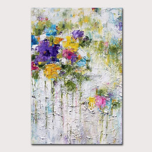 Mintura Wall Picture for Living Room Oil Paintings on Canvas Hand Painted Flowers of Different Colors Office Decor Art  No Frame