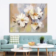 Load image into Gallery viewer, 100% Hand Painted Abstract White Flower Art Painting On Canvas Wall Art Wall Adornment Picture Painting For Live Room Home Decor