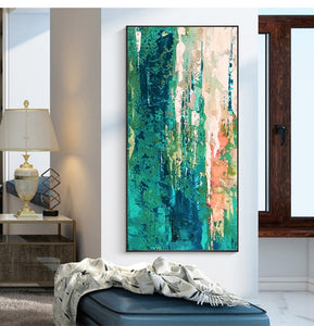 Large Wall Painting On Canvas Handmade Oil Vertical Abstract Art Decorative Pictures For Living Room Wall Decor Painting Golden