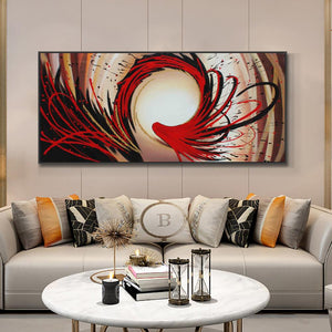 100% Hand Painted Oil Painting On Canvas Abstract 3D Red Painting Acrylic Landscape Wall Art Painting For Liviing Room Decor