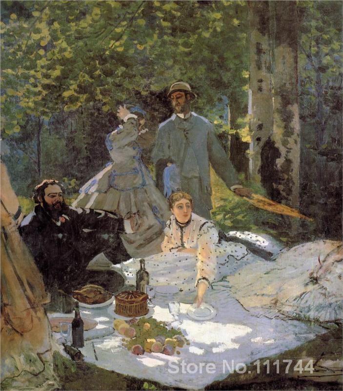 Lunch on the Grass (central panel) Pierre Auguste Renoir famous paintings oil canvas reproduction High quality Hand painted