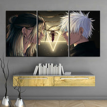 Load image into Gallery viewer, 5 OR 3 PCS Jujutsu Kaisen Wall Poster Gojo VS Mahito Oil Painting Morden Art Anime Poster Canvas Printings Sofa Background Decor