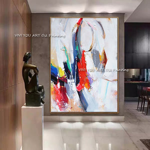 Abstract oil painting on canvas Handmade Modern Bright Color abstract painting colorful landscape Picture Home Wall Hotel decor