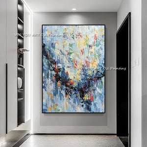 Abstract oil painting on canvas Handmade Modern Bright Color abstract painting colorful landscape Picture Home Wall Hotel decor