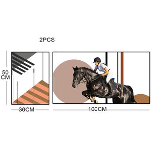 Modern Woman Riding Horse Pictures  Room Wall Art Pating  Posters and Aisle Prints Canvas Suitable for Hermes-style Home Decor