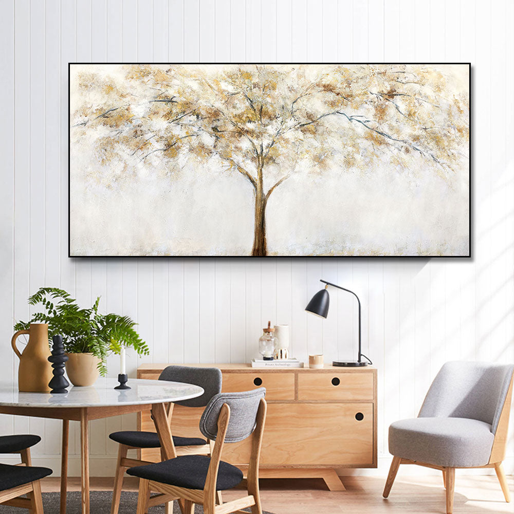 100% Hand-painted Abstract Landscape Oil Painting Wall Art Handmade Canvas Life Tree Oil Painting for Livingroom Wall Decoration