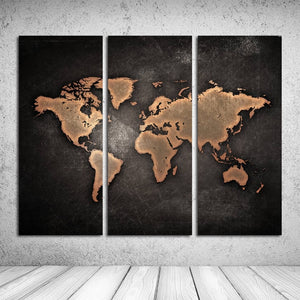 3 PCS Map Printed Painting Living Room Modern Oil Painting On Canvas Prints Spray Painting Big Size Pictur