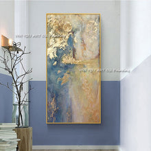 Load image into Gallery viewer, Large Handmade thick knife abstract oil painting Gold Blue White gorgeous abstract Painting home Living Room Decor Artworks