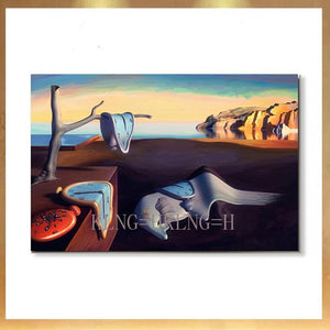 100% Handmade Salvador Dali The Persistence of Memory Oil Painting on Canvas Posters  Scandinavian Wall Picture for Home Decor