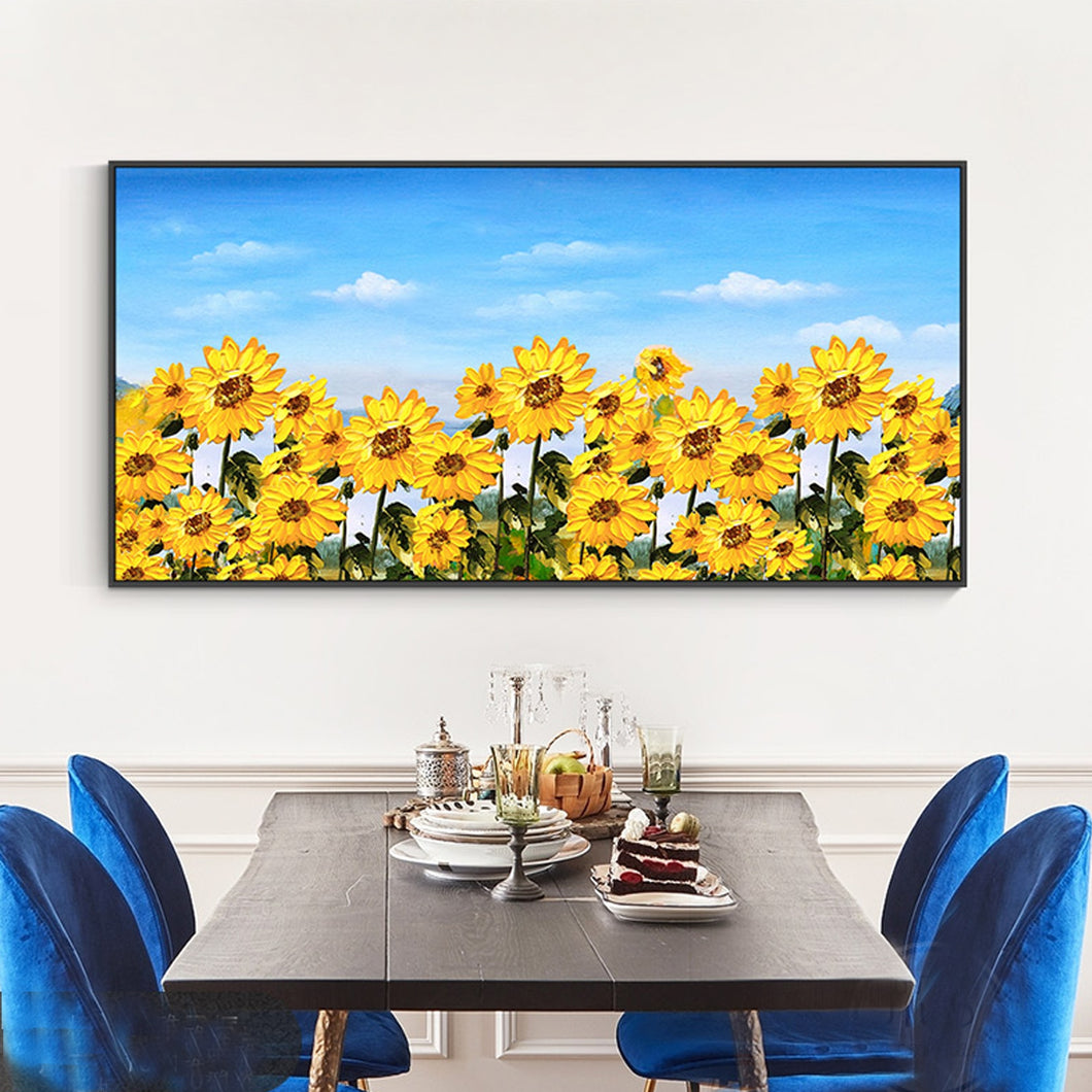Large Handpainted Sunflower painting Original Oil Painting On Canvas Large Wall Art For Living Room Home Decor Abstract Painting