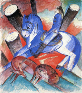 100% handmade Oil Painting reproduction on linen canvas,Saint julian hospitalier 1913 by Franz Marc,Free Shipping,High Quality