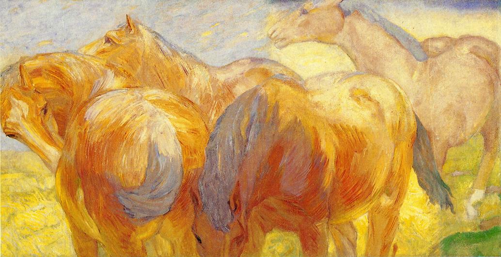 100% handmade Oil Painting reproduction on linen canvas,larch-sapling-1908 by Franz Marc,Free Shipping,High Quality