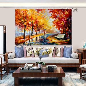 Large Coloring Wall Art Paintings Hand Painted Modern Abstract Knife Oil Painting on Canvas  Picture For Living Room Home Decor