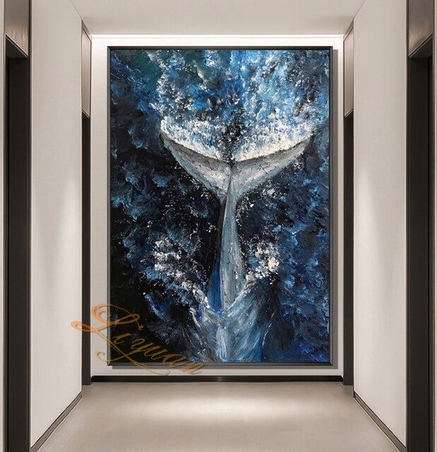 Abstract Seaside Scenery Heavy Textured Thick Oil Painting The waves of the sea beach Art Hand-painted Seascape Wall Canvas