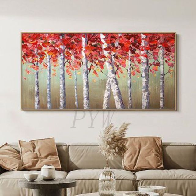 Large Hand Painted Abstract Beautiful Trees Canvas Painting Oil Painting Art Paintings Wall Decor Picture For Living Room Wall
