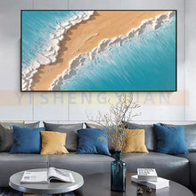 Load image into Gallery viewer, Hand-painted abstract oil painting three-dimensional picture of sea waves living room home decoration paintings canvas paintings