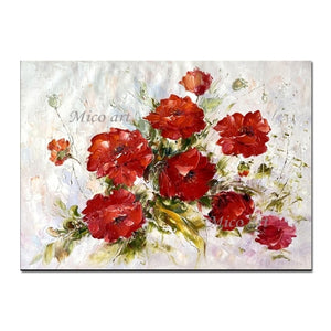 Abstract Canvas Painting Hand Painted Palette Knife Flowers Oil Painting Modern Decor Piece Unframed Floral Pictures Wall Art