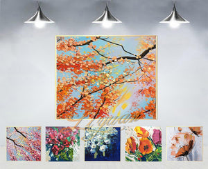 Palette Knife 3D Textured Flowers Oil Painting Hand-painted Wall Hangings Abstract Decorative Item Flower Art Hot Selling Gift