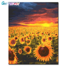 Load image into Gallery viewer, Framed Sunflower Painting By Numbers Landscape Acrylic Paints Set Home Decor Decorative Frames Coloring By Numbers