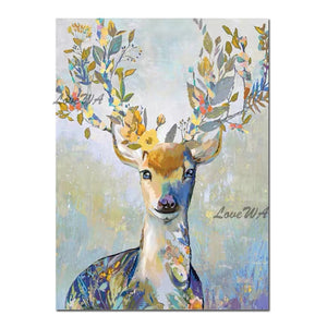 Deer 100% Handmade Oil Paintings On Canvas New Wall Art Pictures For Living Room Home Decoration Unframed