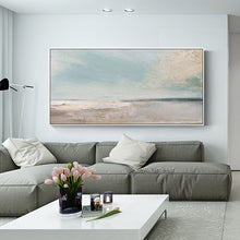 Load image into Gallery viewer, Blue Sky and Sea Beach Landscape Posters and Handmade Canvas Painting Wall Art Picture for Living Room Cuadros Decor Salon