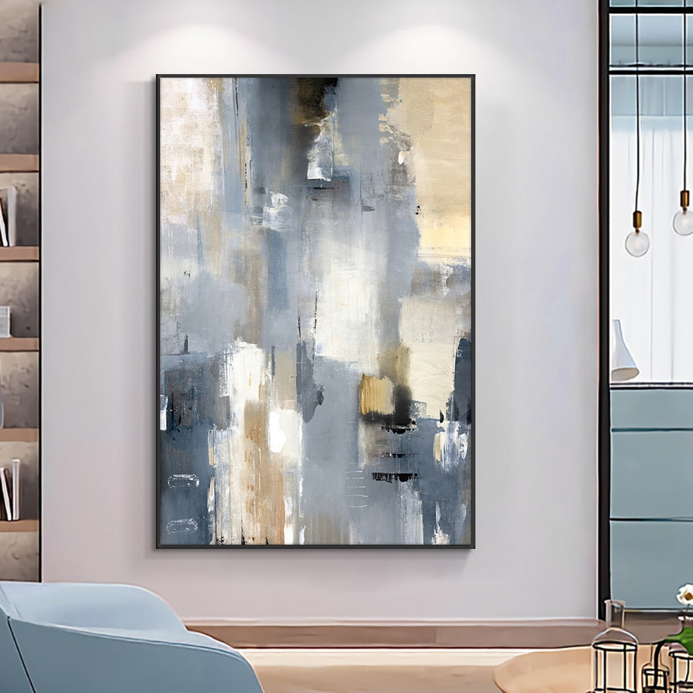 Abstract Gray Oil Painting 100% Handmade On Canvas Modern Decorative Wall Art Oil Painting For Living Room Home Decoration