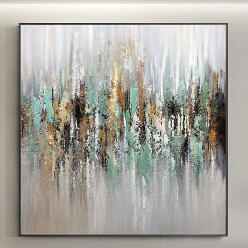 100% Handmade oil Painting abstract green Pictures on the Wall art Decoration Abstract Canvas ART for room HOT SALE