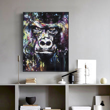 Load image into Gallery viewer, 100% Hand Painted Abstract Animal Oil Painting On Canvas Art Handmade Colorful Graffiti Gorilla Oil Painting for Home Wall Decor