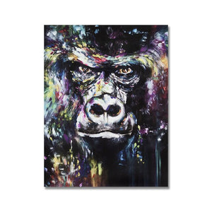 100% Hand Painted Abstract Animal Oil Painting On Canvas Art Handmade Colorful Graffiti Gorilla Oil Painting for Home Wall Decor