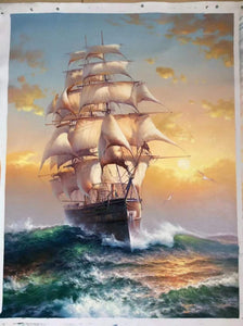 Handmade canvas oil Painting landscape sea boat wall art home decoration room decors