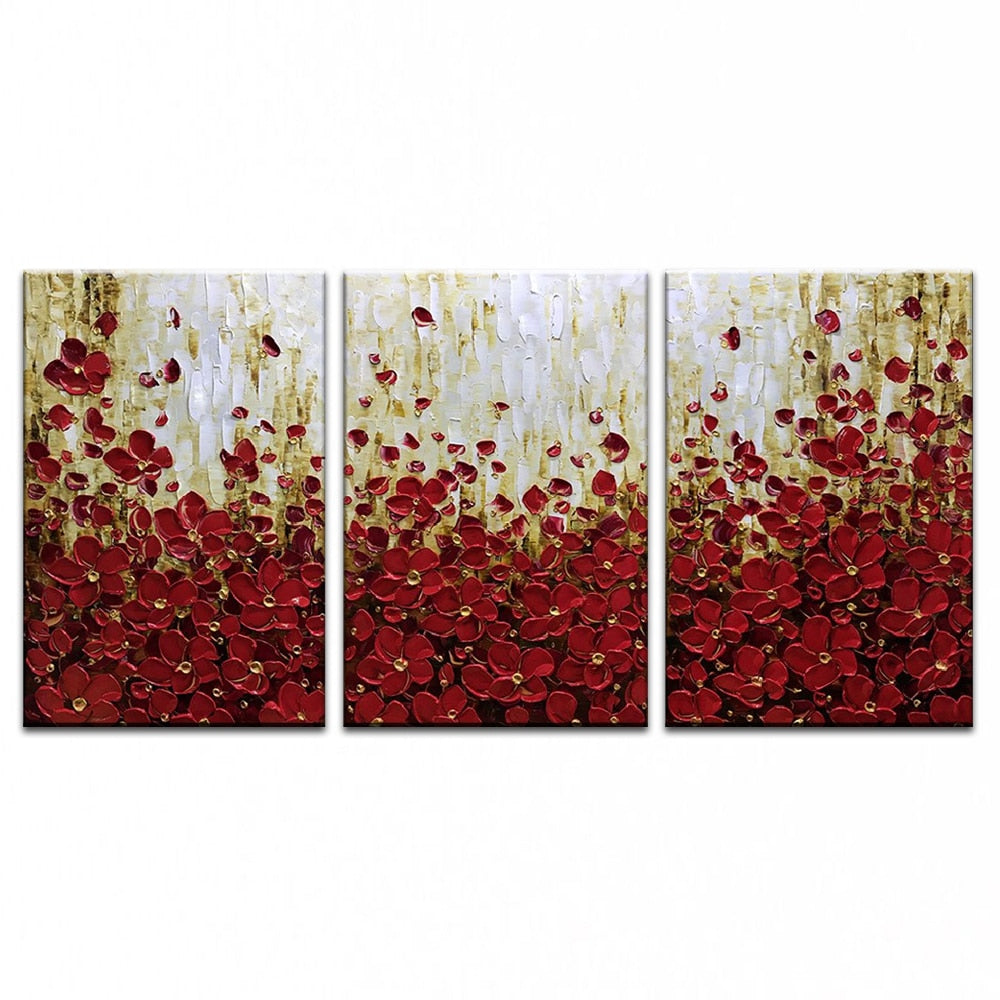 Hand painted oil painting Home decor High quality knife painting flower art pictures     DM1904201