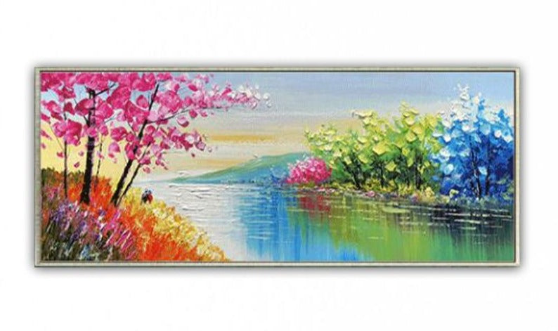 Hand painted oil painting Home decor High quality  knife painting landscape art pictures        DM180803