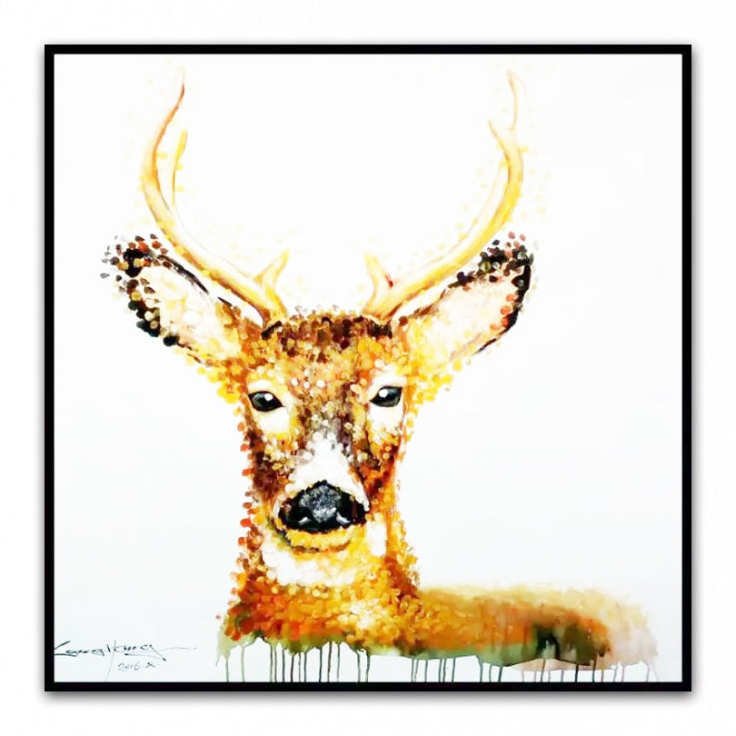 Hand Painted Cartoon Oil Painting on Canvas  Abstract Animal Wall Art for Home Decoration Original  OilPainting       YC018