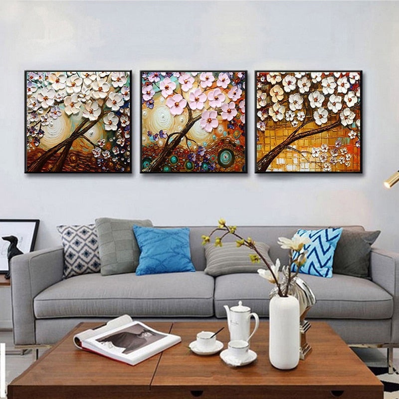Hand painted oil painting Home Decor High quality flower painting  Can provide  customized size   DM182824