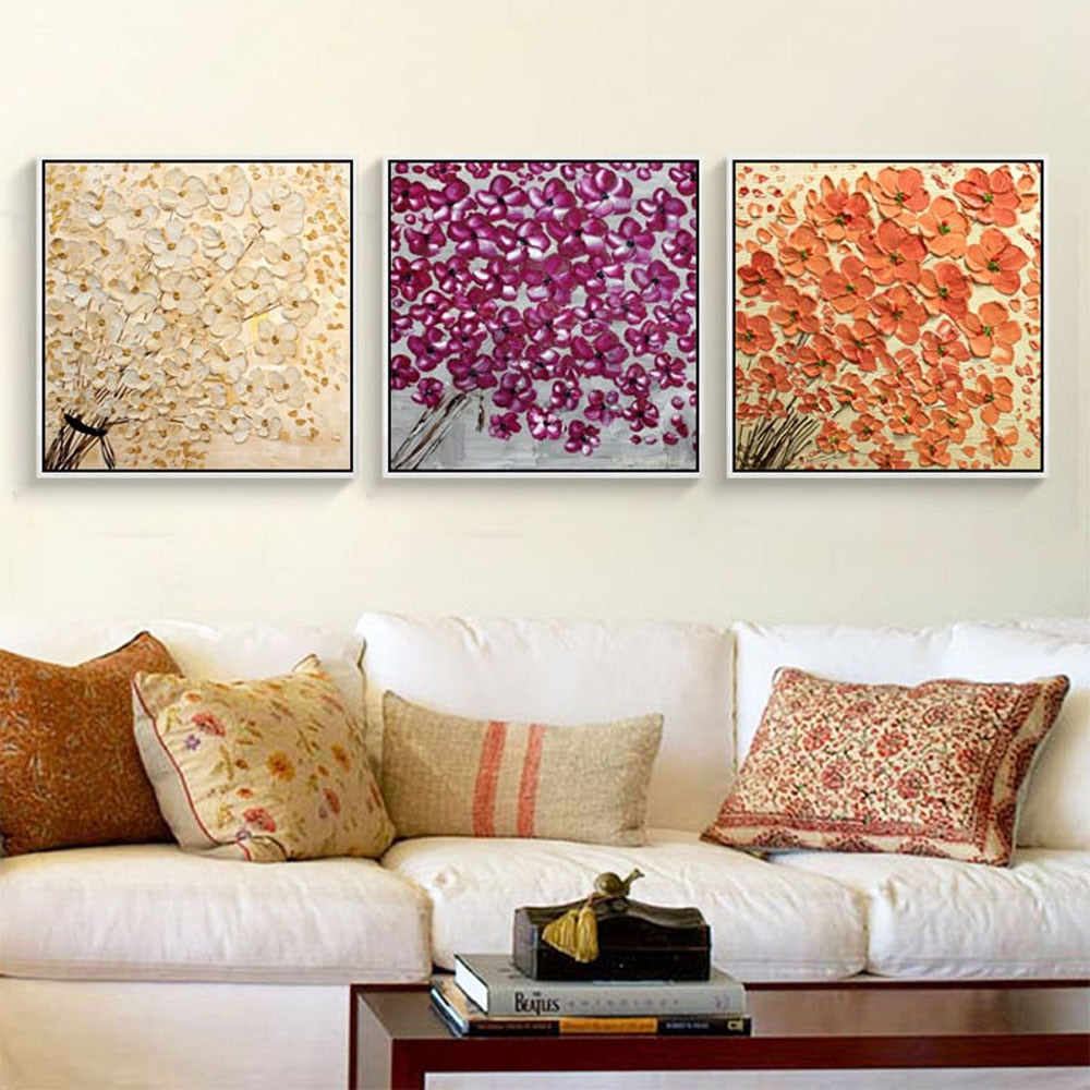 Hand painted oil painting Home Decor High quality flower painting Can provide customized size   DM182822
