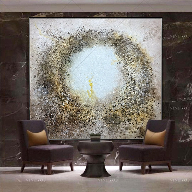 Modern Wall Art Pictures Gold Foil Canvas Oil Paintings Handmade  Wall Pictures For Living Room Decor Abstract Art Cuadros