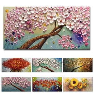 100% Hand Painted Artwork Knife Flower Abstract Oil Painting Wall Art Home Decoration Picture Hand Painting On Canvas Unframed