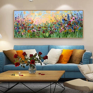 100% Hand Painted Artwork Knife Flower Abstract Oil Painting Wall Art Home Decoration Picture Hand Painting On Canvas Unframed
