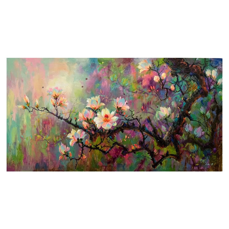 100% Hand Painted Abstract Flower Art Oil Painting On Canvas Wall Art Frameless Picture Decoration For Live Room Home Decor Gift
