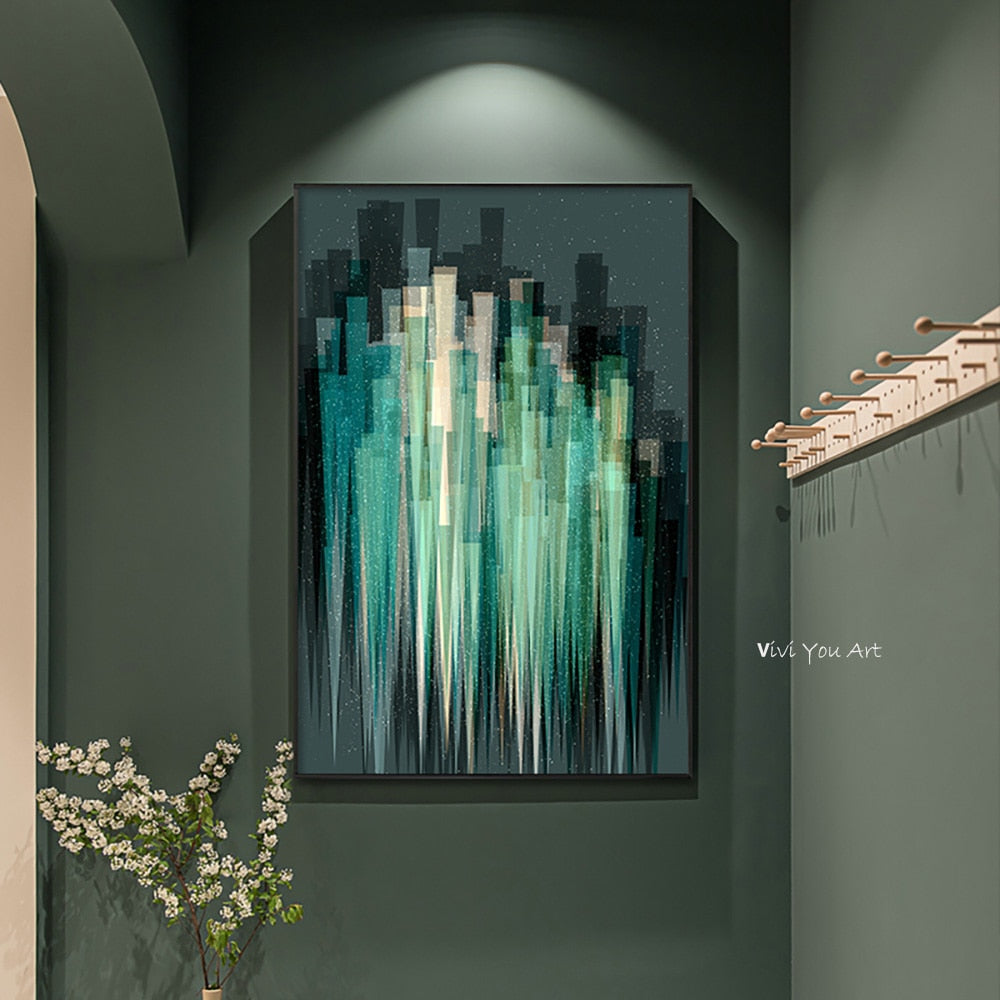 100% Handmade Abstract Painting Decor Wall Painting for Living Room Large Vertical Modern Home Decoration Oil Painting on Canvas