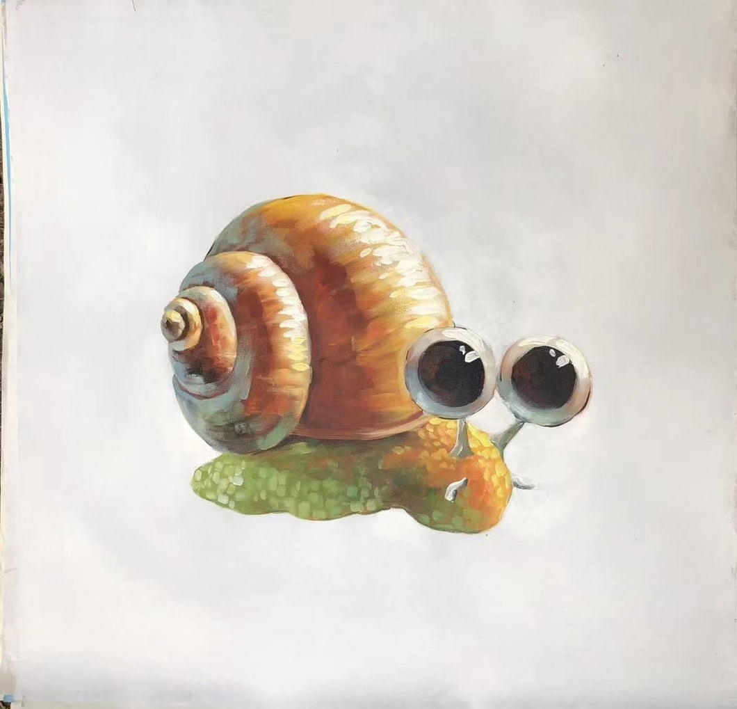 Snail White Background Animal Handmade Oil Painting Living  Bedroom Restaurant Decoration Picture Wall Art Handmade Oil Painting