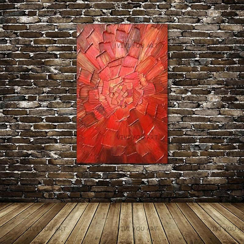 100% Handmade High-quality Home Decor Knife Flower Oil Painting Canvas Art Artwork Living Room Decoration Wall Painting