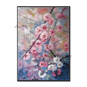 Flowers Picture Handmade Artwork Paintings Abstract Colorful Decoration Oil Painting on Canvas Wall Art Pictures For Living Room