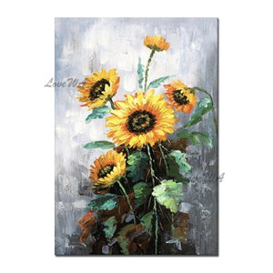 Flowers Picture Handmade Artwork Paintings Abstract Colorful Decoration Oil Painting on Canvas Wall Art Pictures For Living Room