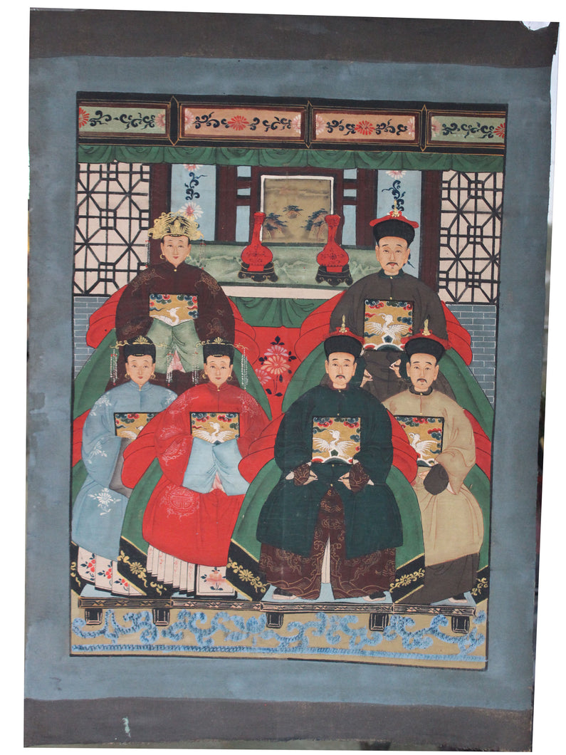 Hand painted ancestor painting on canvas fabric